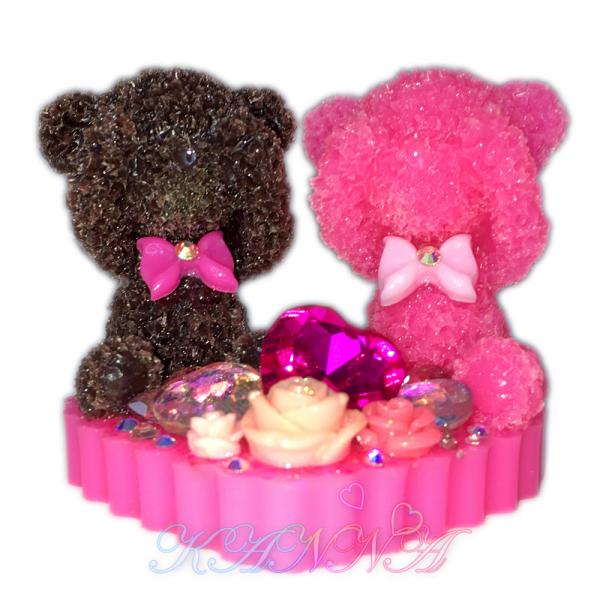 とってもラブブリーな目隠しベアの姫盛りインテリア  チョコ＆ピンクby Kanna