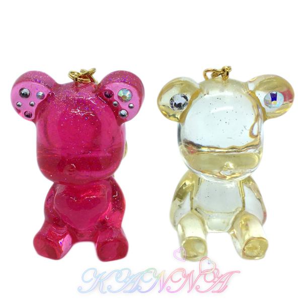 キラキラ 立体 クリスタル ベア バッグチャーム  by Kanna