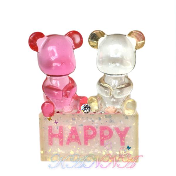 クリスタルとローズピンクベアのクリスタルベア「HAPPY」 インテリア  by Kanna