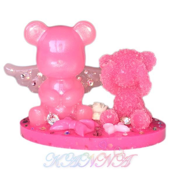 ピンクMax♪ 天使ベアと目隠しベア姫盛り インテリア ピンク×ピンク  by Kanna