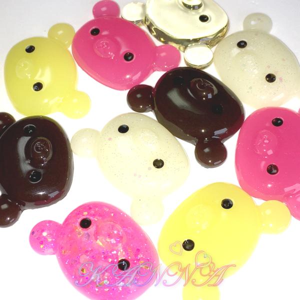 クリスタルレジン製！ くまたんデコパーツ 10個セット  by Kanna