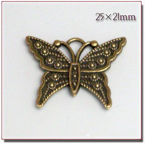 デコ＆チャーム 金古美 Butterfly 25*21mm