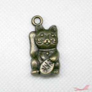 招き猫 3D チャーム 銅古美