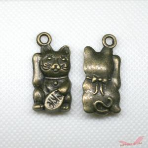 招き猫 3D チャーム 銅古美の詳細画像1