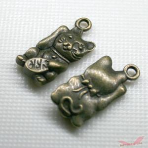 招き猫 3D チャーム 銅古美の詳細画像2