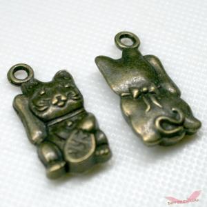 招き猫 3D チャーム 銅古美の詳細画像3