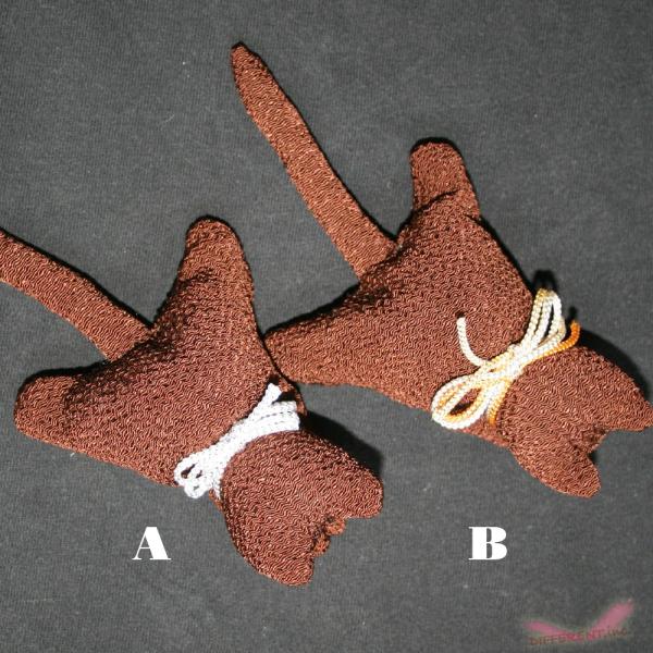 猫 クリップ つるし雛 かわいい 茶