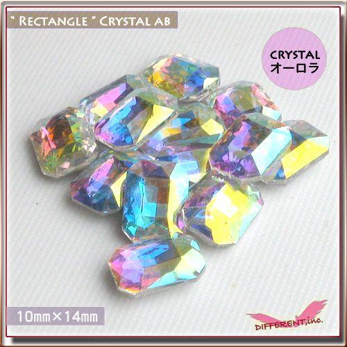 クリスタルオーロラ レクタングル 10mm*14mm