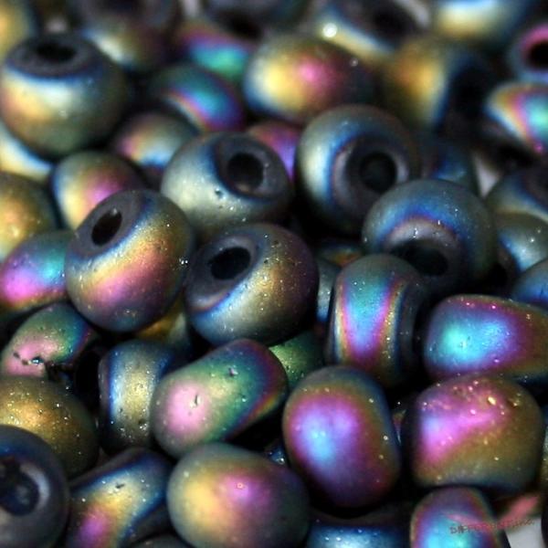 ラウンド マルチメッキ クリスタルビーズ 6mmx4mm 2個