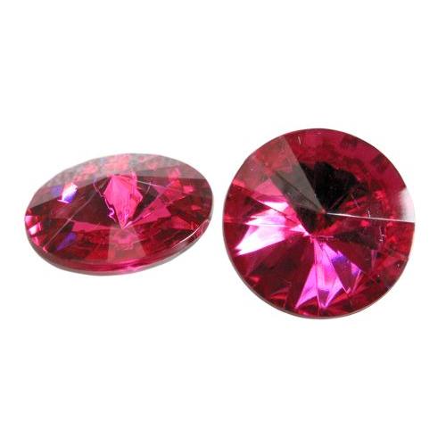 【アウトレット】高品質 Vカットジュエリーストーン　ローズ 18mm