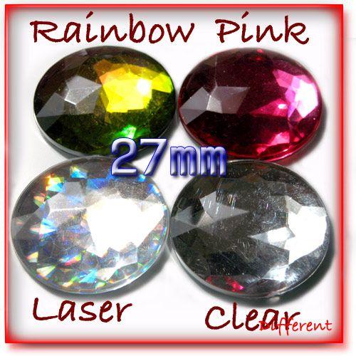 【在庫処分】 高品質丸形多面体ストーン 新色2Color 27mm 5個