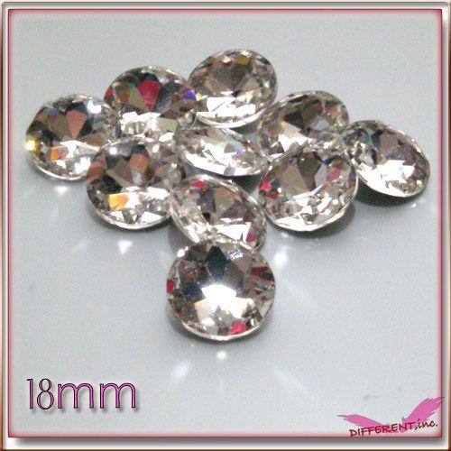 盛りデコに Crystal Round Diamond Cut 18mm ラウンドダイヤカット