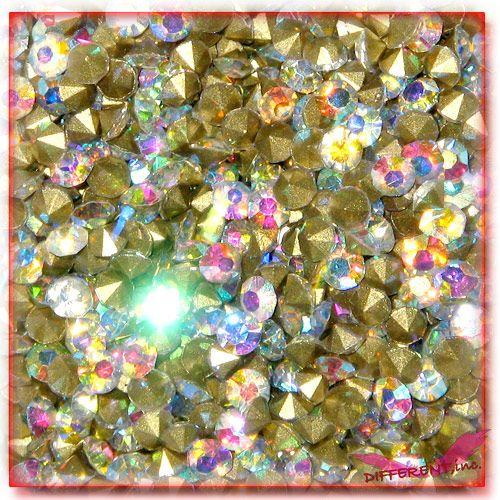 SS4&amp;SS6 ネイル＆デコに Crystal Vカットストーン オーロラS/B 10粒