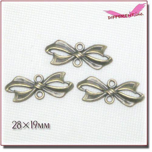 デコ＆チャーム   リボン 繋ぎパーツとしても 金古美