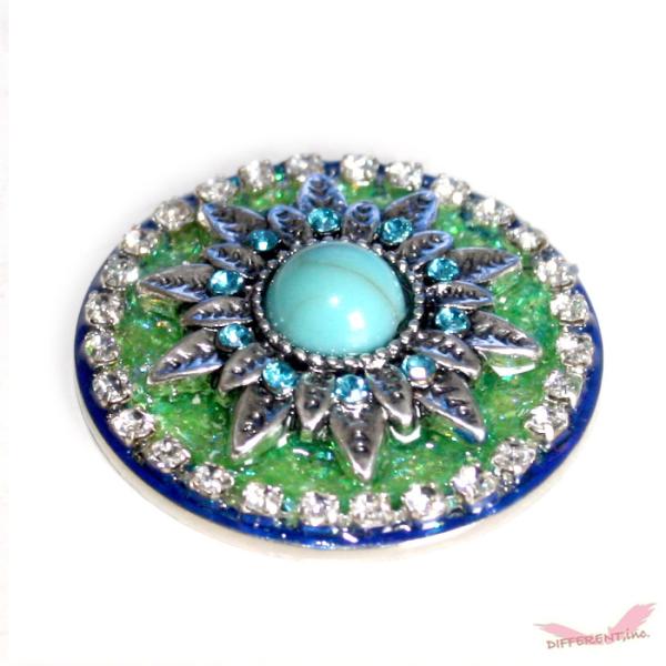 フェイクターコイズフラワー ゴルフマーカーとハットクリップセット