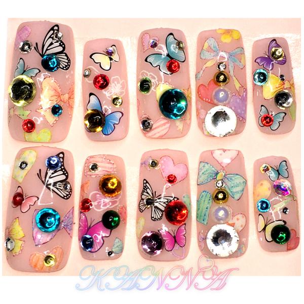 ジェルネイル！蝶とリボンの夢可愛 ネイルチップ by Kanna