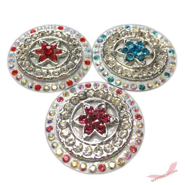 お花のようなデザイン 幾何学模様3Color ゴルフマーカー ハットクリップ付