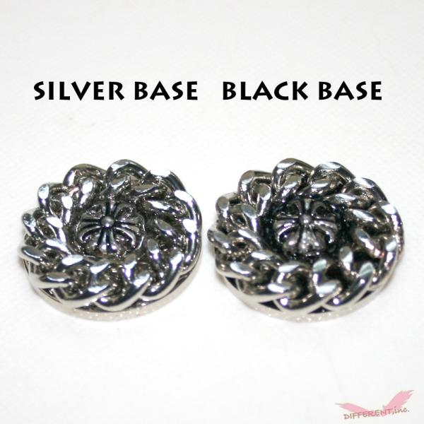 ゴルフマーカー 2面カット 喜平チェーン クロス デコ ハットクリップ付