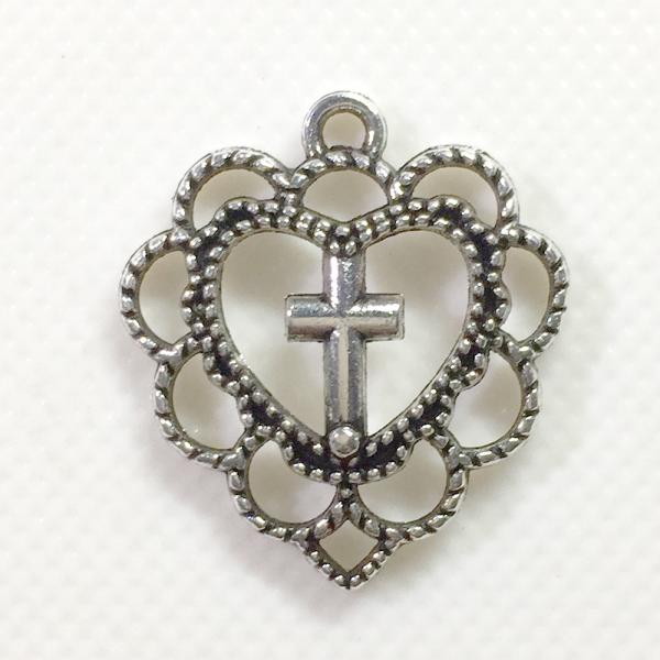 クロス ハートデザイン チャーム