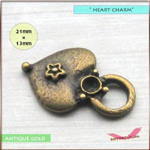 激安 アンティークハート 金古美チャームの詳細画像2