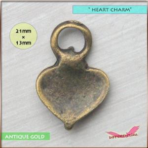 激安 アンティークハート 金古美チャームの詳細画像3