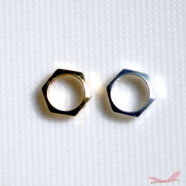 六角形 メタル ビーズ スペーサー パーツ 横穴