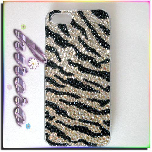 iPhone5/5sケース 豹柄  A級ガラスストーン