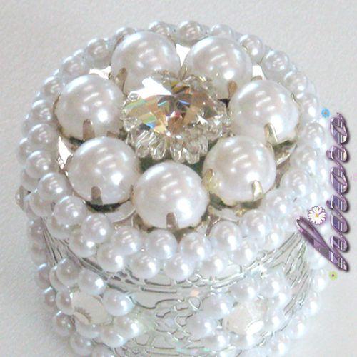 ペットボトルキャップ  ビジュー＆パールB