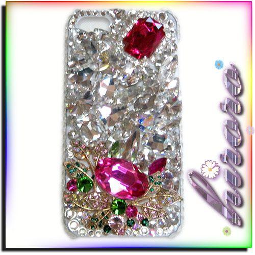 iPhone5/5sケース ギラギラクリスタルとビジュー  no.14