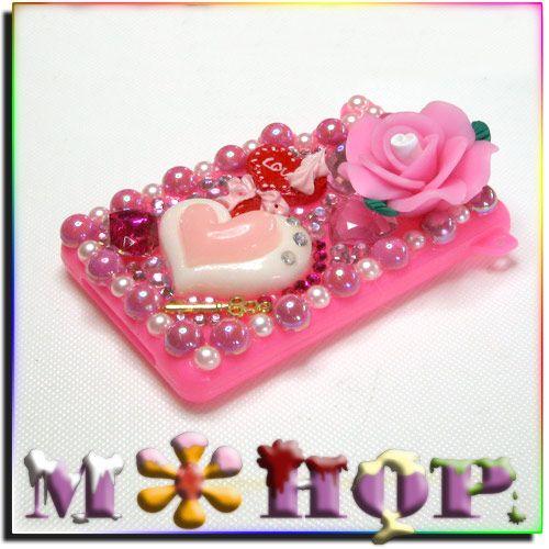 ピンクバラとハートのミンティアデコケース 手作りデコ by M＊HOP