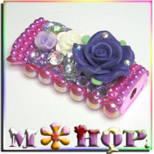 パープルバラのポップな　ライターケース　手作りデコ by M＊HOP