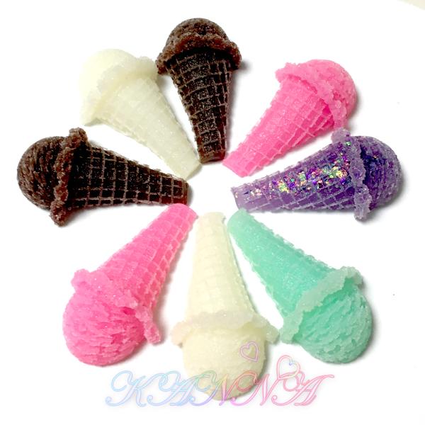 クリスタルレジン製♪ 激レア・大きめのコーンアイス8個セット by Kanna