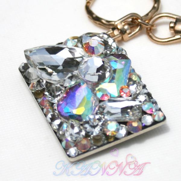 極上キラキラビジュー盛りのバッグチャーム 裏もキラキラbutterfly デコby Kanna