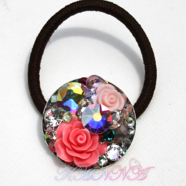 高級キラキラ姫盛りのコンチョポニーヘアゴムデコ 大粒スワロ付 by Kanna