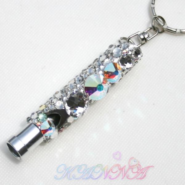 防犯・痴漢撃退！大粒スワロフスキーの極上ホイッスルデコ ケース付♪ by Kanna