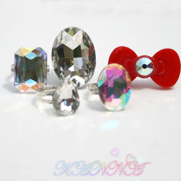 訳あり 高級ビジューなどリング5点セット 小傷有りCセット by Kanna