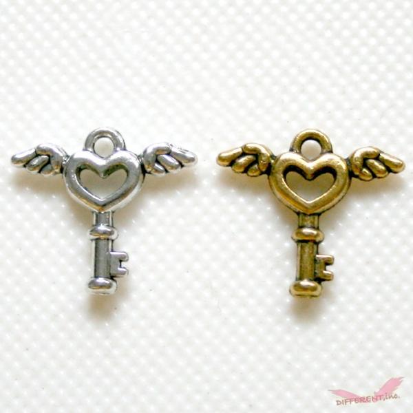 天使の鍵（天国への鍵）ヴィンテージカラー チャームパーツ