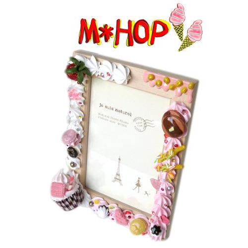 スイーツ盛り 手作り ２色ホイップ フォトフレーム　超！かわっ