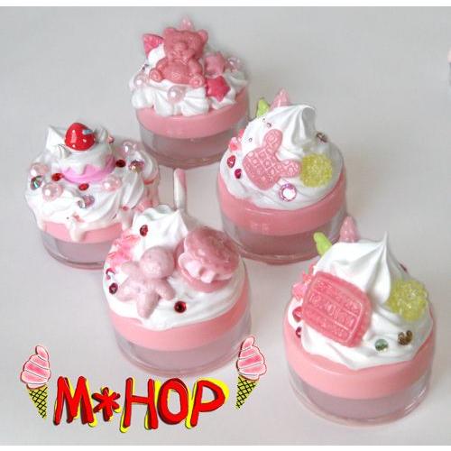 kawaii  ピンクフタベースのクリーム入れ　5種 手作りデコ