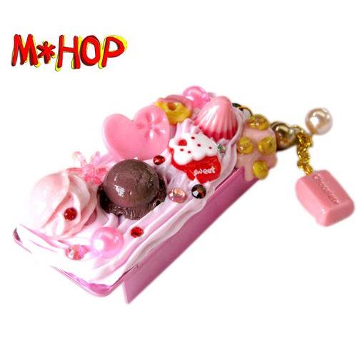 デコ雑貨 手作りスイーツ盛り フリスクケース マカロンBチャーム付