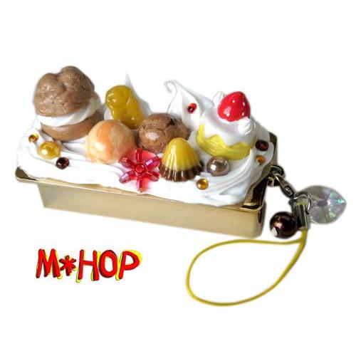 デコ雑貨 手作りスイーツ盛り フリスクケース シュークリームBチャーム付