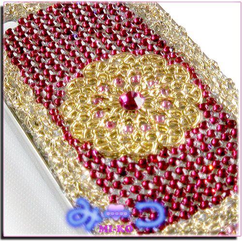 iPhone4 デコケース キラキラ ピンク／ゴールド by mi-ko