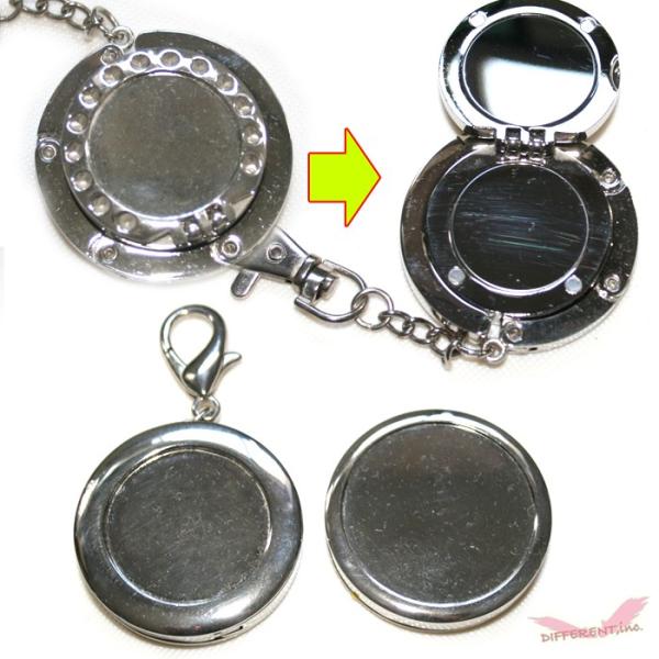 【アウトレット】バッグハンガー ラウンド ハート ミラー タイプ 展示品