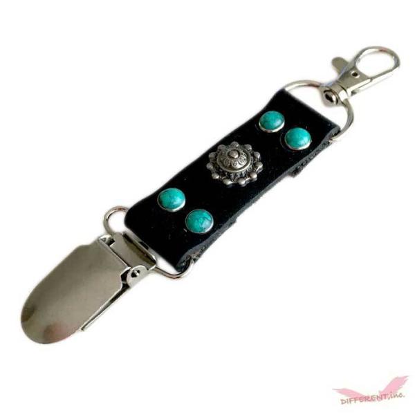 ゴルフ パターカバーホルダー グローブ キャッチャー　ペルシャデザイン ターコイズ 本革