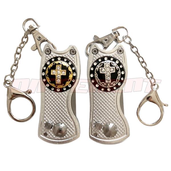 グリーンフォークジャックナイフタイプ 十字架 スワロフスキーゴルフマーカーセット