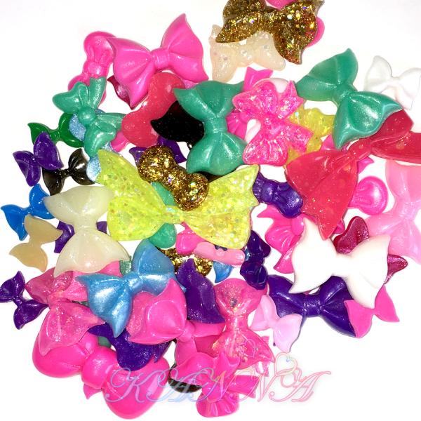 クリスタルレジン製♪ いろんなリボンランダム 65個セット  デコパーツ by Kanna