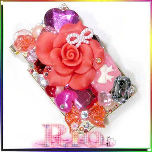 スワロでキラキラ姫盛りレッド×ゴールド ステンレス製ミンティアケース by-rio