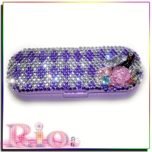デコ クリスタルでキラキラつけまケース ミラー付き by-rio