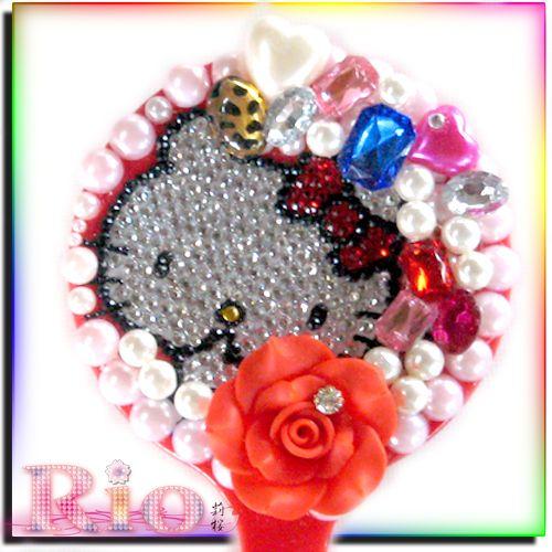 ねこちゃんデコミラー 手鏡  by-rio