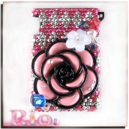 カメリア×ピンクのチェック デコ ミンティケース  by-rio